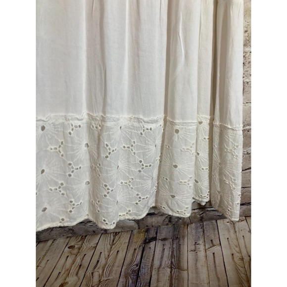 Emma G Broomstick Skirt Womens Medium White Tiered Country Cottage Romantic - Picture 5 of 11